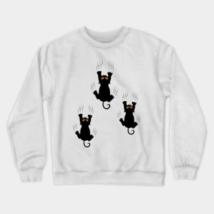 Funny Cute 3 Black Cats Cute Car Sticker Crewneck Sweatshirt